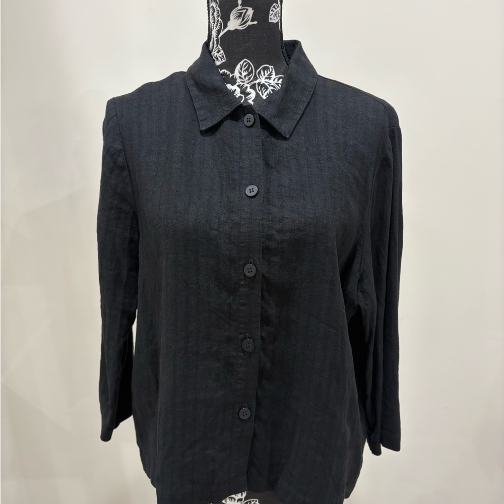 Eileen Fisher Charcoal Button-Down Shirt